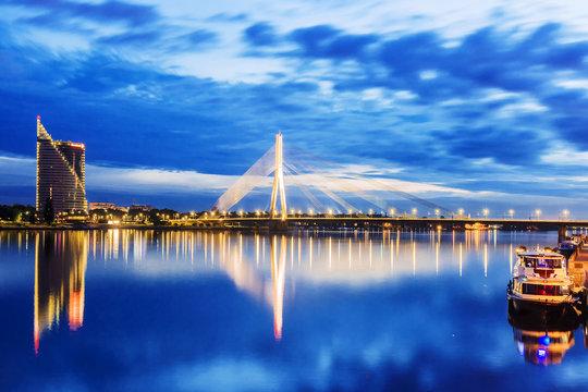 Cable-stayed bridge in Riga, Latvia