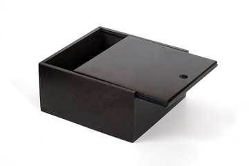 Black box of a gift in various angles on a white background