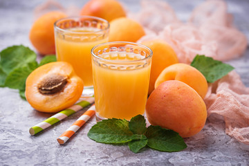 Apricot juice. Fresh summer drink
