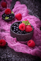 Fresh blueberries and raspberries