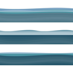 Ocean, sea, water waves vector