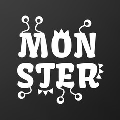 Cartoon silly monsters vector illustration. Monsters character scaring