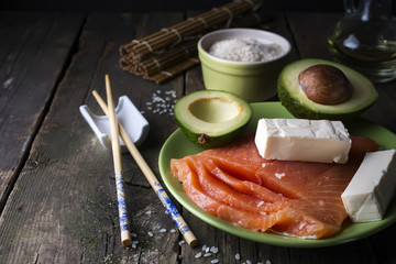 Ingredients for rolls philadelphia