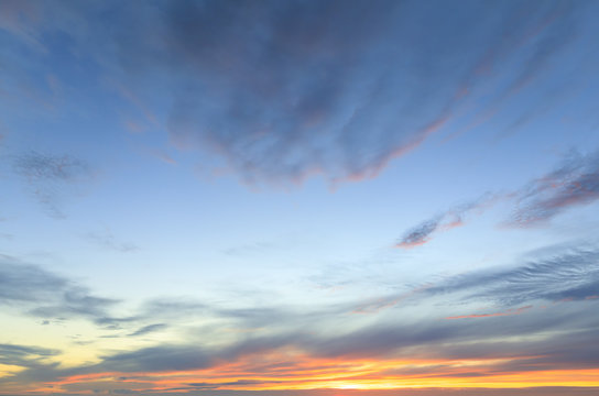 Sky panorama at twilight time