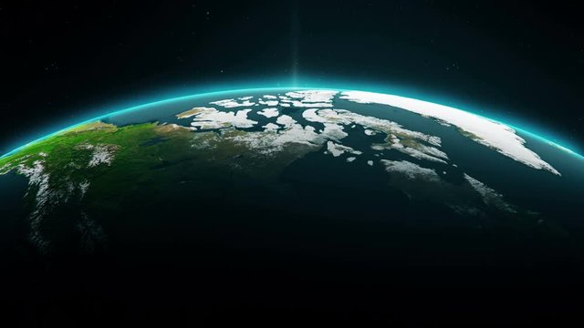 Cinematic Crescent Earth. Map Credits To NASA