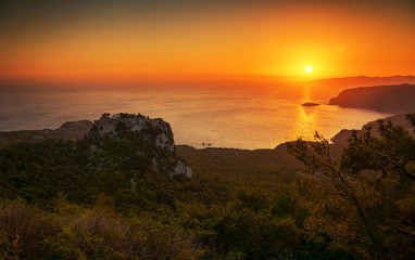 Sunset Monolithos Castle