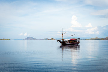 Tourist boat on the ocean.