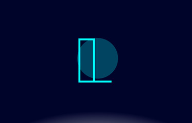l blue line circle alphabet letter logo icon template vector design