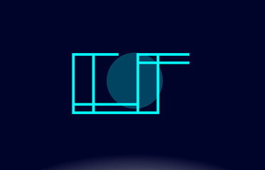 ef e f blue line circle alphabet letter logo icon template vector design