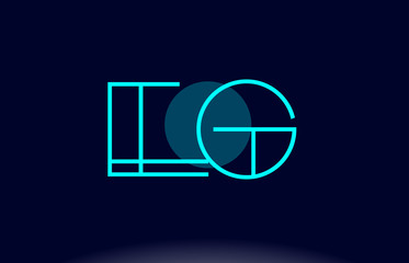 eg e g blue line circle alphabet letter logo icon template vector design