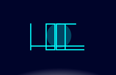 he h e blue line circle alphabet letter logo icon template vector design