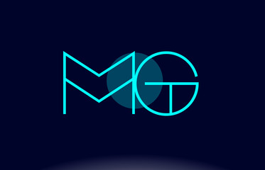 mg m g blue line circle alphabet letter logo icon template vector design - obrazy, fototapety, plakaty