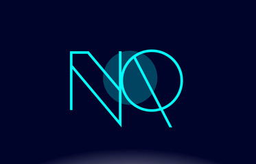 nq n q blue line circle alphabet letter logo icon template vector design