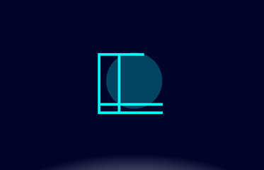 e blue line circle alphabet letter logo icon template vector design