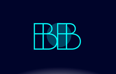 bb b b  blue line circle alphabet letter logo icon template vector design