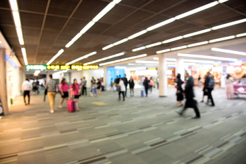 Passengers in  International Airport Airport.  Blurred background
