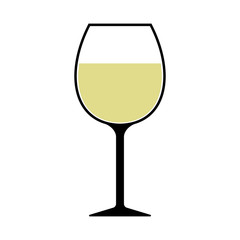 White Wine Glass Icon Vector Isolated