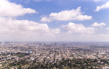 Fototapeta na wymiar Los Angeles, the business center of California. City panorama, aerial view