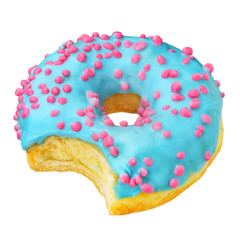 Blue donut isolated
