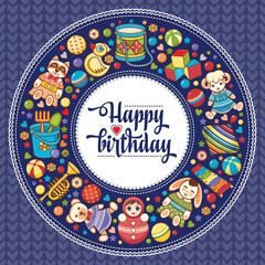 Happy Brithday. Greeting Card. Vector.