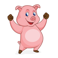 Obraz na płótnie Canvas Pig cartoon feeling happy