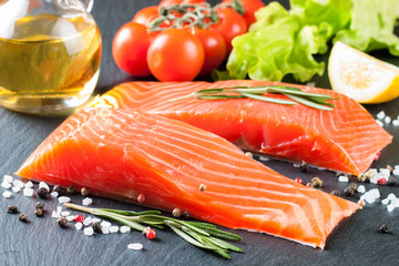 Fresh salmon with spices