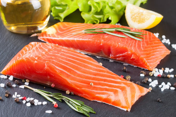 Fresh salmon with spices