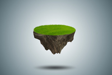 Floating island in environmental concept - 3d rendering