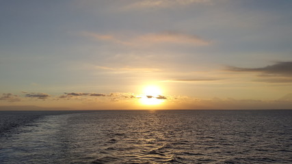 Fototapeta na wymiar sunrise between bali and lombok