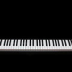 Piano keys isolated on a black background