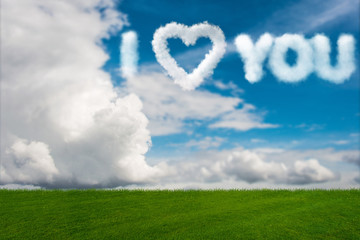 Naklejka premium Romantic concept with clouds on sky
