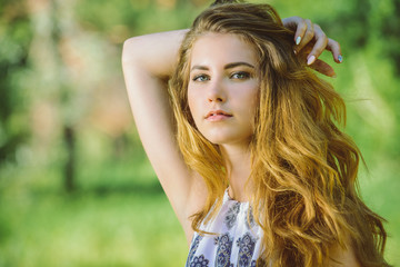 Naklejka premium wavy beautiful hair
