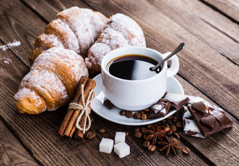 Two cups of espresso on brown napkin