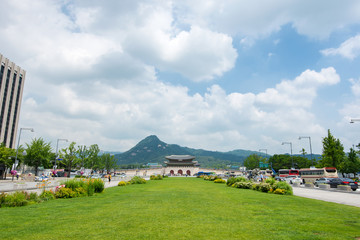 Seoul city and Gyeongbokgung palace, South Korea.