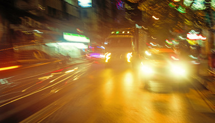 City view image of asian crowded street