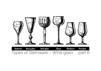 illustration of Stemware types