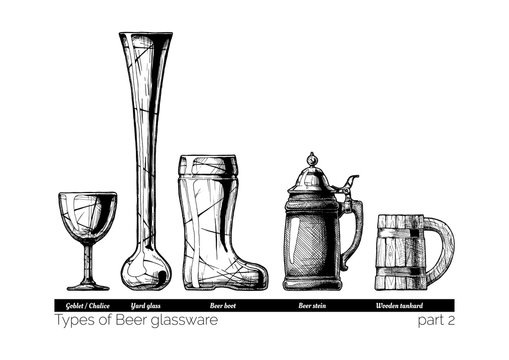 illustration of Beer glassware