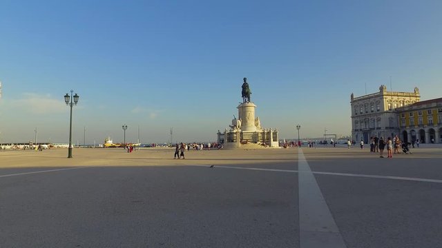 Beautiful Comercio Sqaure in Lisbon called Parca do Comercio - LISBON / PORTUGAL - JUNE 14, 2017