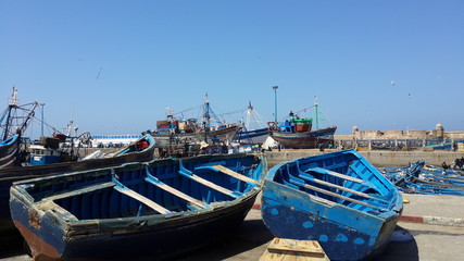 Fototapeta na wymiar Boats in port of Essaouira