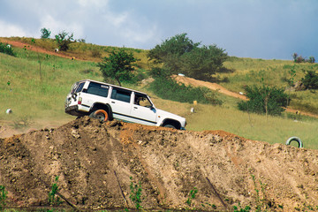 Auto on the highway rally