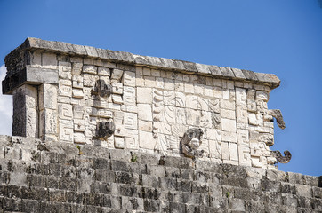 Ornaments of the Warriors Temple at Chichen Itza, Mexico