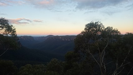 coucher de soleil blue mountains
