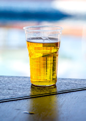 Beer in a plastic cup