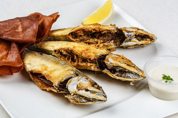 Tasty fish with vegetables and lemon