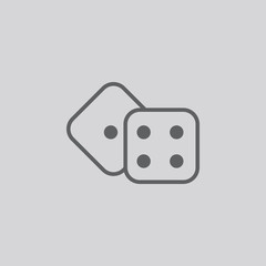 Dices icon isolated vector sign