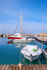 Fototapeta na wymiar Yachts in Latchi harbour, Cyprus,