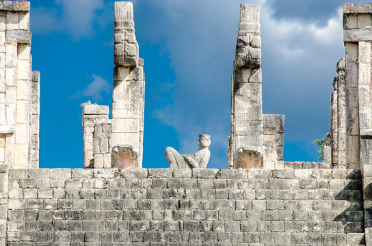 Chac Mool figure of the Warriors temple at Chichen Itza, Mexico