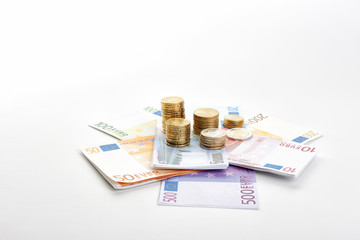 Coins and Euro Notes.