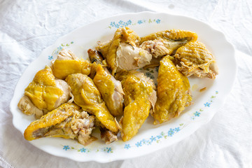Chicken pieces cooked in the oven