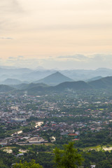 Beautiful landscape of Sunset with sky and cloudy view from top mountain Name is Phu Bo Bit, Loei, Thailand